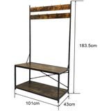 Kapstok - Hout - Zwart - Wandmodel