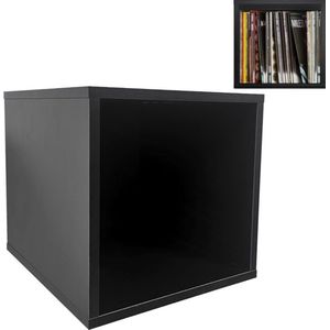 LP vinyl opbergkast kubus - platenkast - lp vinyl platen opbergrek - zwart