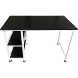 Bureau computer tafel - met opbergplanken - 110 cm breed - wit zwart