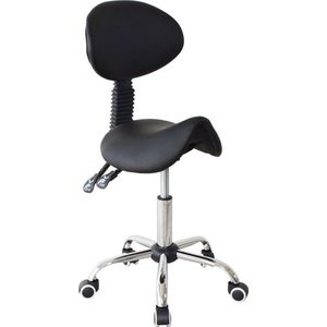 Zadelkruk rugleuning ergonomisch kantelbaar - kapperskruk - tabouret - hoogte verstelbaar