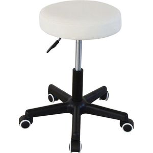 Bureaukruk - kantoorkruk - werkkruk - tabouret - hoogte instelbaar 42  tot 56 cm - wit