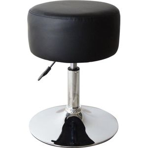 Krukje retro vintage industrieel design - kaptafel krukje - hoogte verstelbaar tot 65 cm - zwart