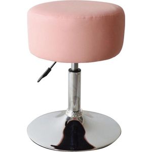 Krukje retro vintage industrieel - kaptafel kruk stoel -  hoogte verstelbaar tot 65 cm - roze