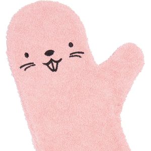 Invented 4 Kids - Douche Washandje - Washandjes - Roze Bever