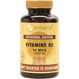 Artelle Vitamine D3 15mcg Softgels 250st