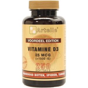 Artelle Vitamine D3 25 mcg 250 softgels