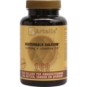 Artelle Oesterkalk 1200mg, calcium + vitamine D3 100 tabletten