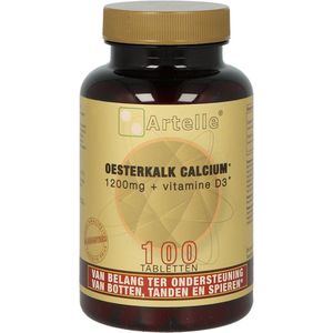 Artelle Oesterkalk 1200mg, calcium + vitamine D3 100 tabletten