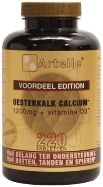 Artelle Oesterkalk calcium 1200 mg vitamine d3 tabletten 220tb