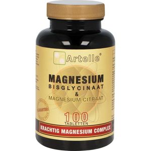 Artelle Magnesium bisglycinaat & citraat 100 tabletten