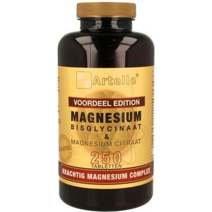 Artelle Magnesium bisglycinaat & citraat 250 tabletten