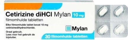 Mylan - Cetirizine diHCl - Geneesmiddel - 10 mg - 30 Tabletten