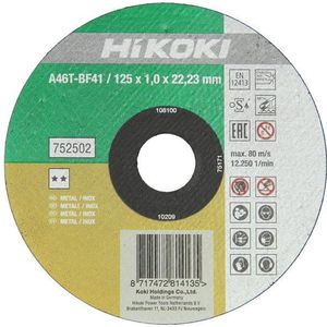 HiKOKI Doorslijpschijf inox vlak 125 mm x 1mm - 752502