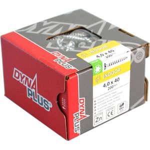 DynaPlus 0281.01.25901 Unischroef - TX20 - 4.0 X 50mm - Platkop - Voldraad - Verzinkt (200st)