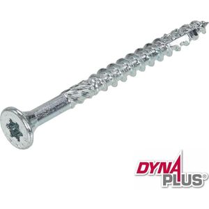 Dynaplus universele schroeven platkop deeldraad verzinkt 6x50mm TX30 (100 Stuks)