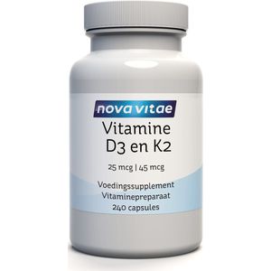 Nova Vitae - Vitamine D3 en K2 - 240 capsules