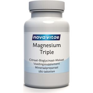 Nova Vitae Magnesium triple citraat bisglycinaat malaat  180 tabletten