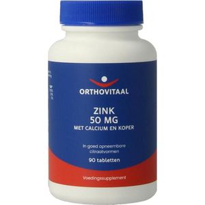 OrthoVitaal - Zink 50mg - Voedingssupplement - Vegan - 100 Tabletten