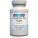 Nova Vitae - Vitamine D3 - Vegan - 25 mcg - 1000IE - 90 plantaardige capsules