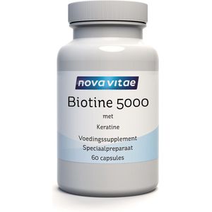 Nova Vitae - Biotine 5000 - Vitamine B8 - met Keratine - 60 capsules