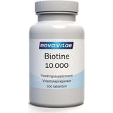 Nova Vitae - Biotine 10.000 mcg - Vitamine B8 - 100 tabletten