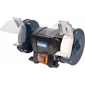 FERM BGM1020 Tafelslijpmachine 250W - 150mm - inclusief P36 en P60 Slijpstenen, Veiligheidsbril en Vonkenvanger, zwart