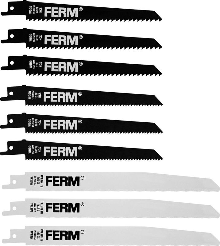 FERM - RSA1001 - Zaagbladenset - 9 Stuks - Voor Hout en Metaal