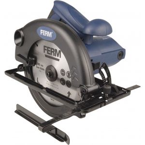 Ferm CSM1039 Cirkelzaag 1200W -185mm - Spindelblokkering - Verstelbare voetplaat (45 en 90 graden) - inclusief TCT-zaagblad en parallelgeleider