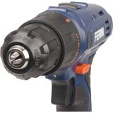 Ferm CDM1120 Li-Ion Accuschroevendraaier 18V-1,5 Ah- 32 Nm - Gentegreerde LED-werklampen, zwart/blauw