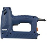 FERM Elektrische Tacker - Slagkrachtregeling - Inclusief 400 nietjes en 100 spijkers, blauw