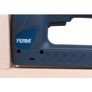 FERM Elektrische Tacker - Slagkrachtregeling - Inclusief 400 nietjes en 100 spijkers, blauw