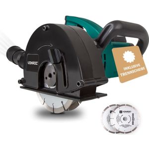 VONROC Muurfrees - Sleufmachine - 1700W - Ø150MM - Incl. 2 Diamantschijven & Opbergtas