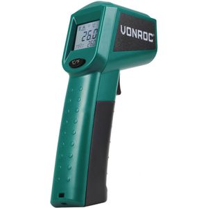 VONROC Digitale infrarood thermometer – Laser – Meetbereik -40°C tot 530°C – Incl. 2 batterijen