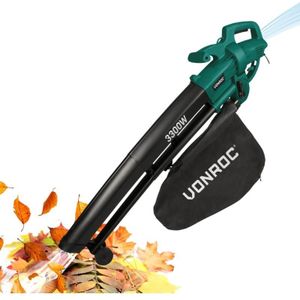 VONROC 3-in-1 Bladblazer - 3300W - Blazen, Zuigen & Versnipperen - 270km/h - Incl. 40L Opvangzak