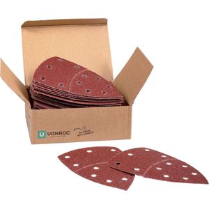 VONROC Schleifpapiersatz - 100x150MM - 50 Stück - Für Schleifmaschinen - Vorderteil drehbar