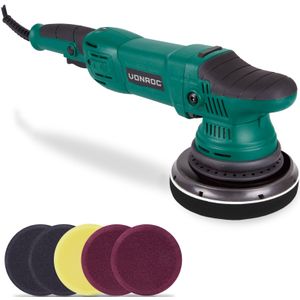 VONROC - Excentrische Polijstmachine - Poetsmachine - 1050W - Ø150MM - Incl. 7 Schijven en Tas