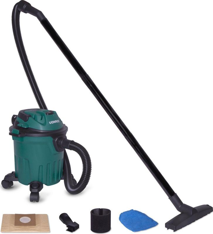 VONROC Compacte nat- en droogzuiger / stofzuiger - 1000W – Blaasfunctie – 12L tank - 5m stroomkabel
