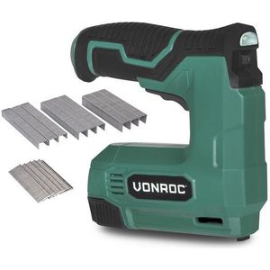 VONROC Accu tacker 4V – Complete set incl. 900 nieten en 300 spijkers