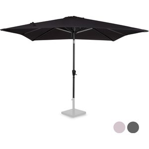 VONROC Premium Stokparasol Rosolina 280x280cm - Incl. beschermhoes – Vierkante parasol - Kantelbaar – UV werend doek - Zwart