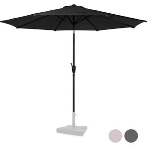 VONROC Premium Stick Sonnenschirm Recanati Ø300cm - Inkl. Schutzhülle - Runder Sonnenschirm - Neigbar - UV-beständiges Tuch - Schwarz