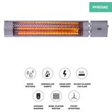 Heater Marsili 2000W – Met afstandsbediening - Zilver