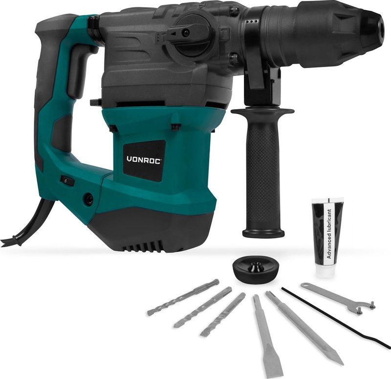 VONROC - Boorhamer - 1500W - 6 Joule - Instelbare Snelheid - SDS Plus - 4 Functies