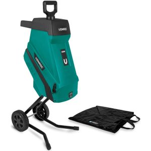 VONROC Hakselaar/Shredder 2500W – Voor takken tot Ø45mm – Incl. 45L opvangzak & duwstok