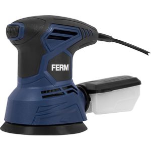 FERM - ESM1015 - Excentrische schuurmachine - 125mm - 300W - Variabel toerental - 6.000-13.000/min - 3 meter kabel - Stofopvangbak - Softgrip - Klitteband zool - Rondschuurmachine