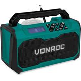 VONROC Accu Bouwradio 20V - F - Bluetooth & USB - Bass-reflex Poort Speakers