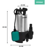 VONROC Dompelpomp RVS - Waterpomp – 1100W – 20000 L/H – Voor Vuil- en Schoonwater – Met Vlotter