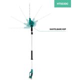 VONROC Teleskop-Accu-Heckenschere 20V - Kippbares Messer - Stufenlos einstellbar von 200 bis 260 cm - Ohne Akku & Ladegerät