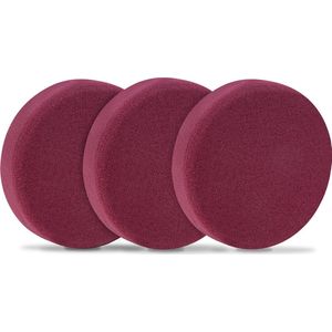 VONROC Polijstschijven/Polijst pads schuim voor polijstmachines – 125mm, 3 stuks - Rood