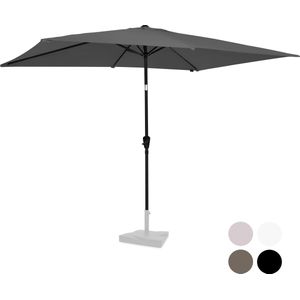 VONROC Premium Stokparasol Rapallo 200x300cm - Incl. beschermhoes – Rechthoekige parasol - Kantelbaar – UV werend doek – Grijs