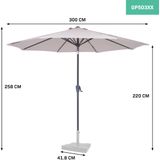 VONROC Premium Parasol Recanati 300cm – Stokparasol - Kantelbaar – UV Werend UPF 50+ Doek